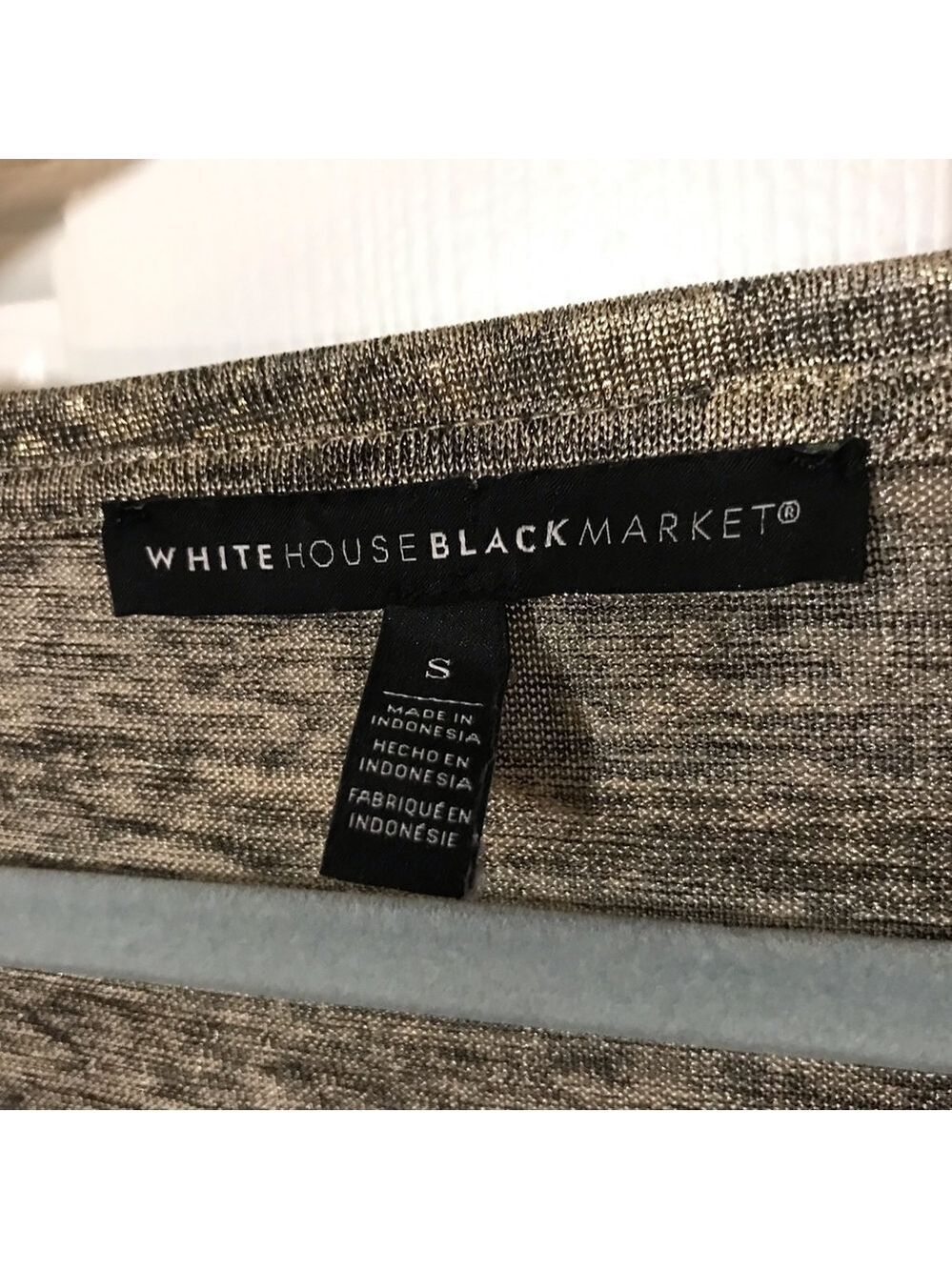White House Black Market Metallic Animal Print Top Size Small - Picture 5 of 7